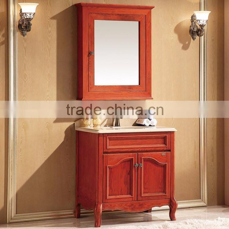 WTS-8222 Asian Bathroom furniture single sink red bathroom vanity cabinets With Floating option Countertop