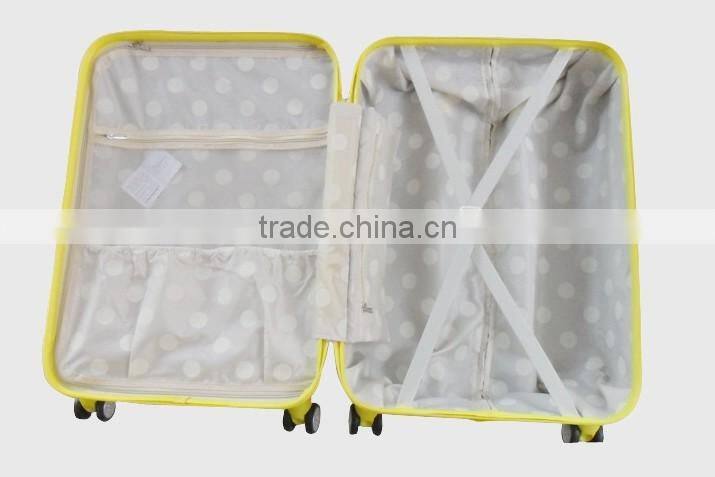 pc travel luggage with hard shell case spinner wheels ,new fashion rolling suitcase HX-1526