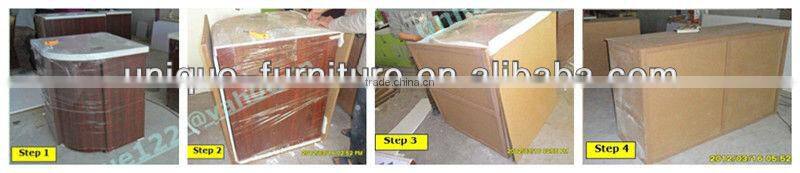 Fashionable rounded bubble tea kiosk, nice mall food kiosk for sale