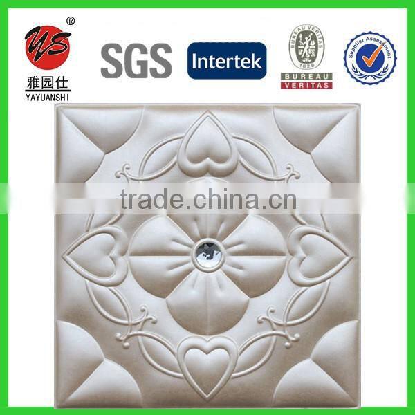 2016 400*400mm 3D leather wall panel decorative 3d PU leather covering wall panel ceiling panels