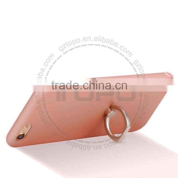 wholesale bracket metal cover mobile phone Anti falling finger ring stand holder back case for iphone 6 6s plus