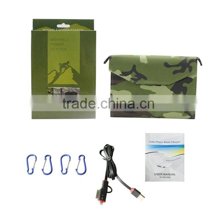 Super fast charge 4000mah folding solar power bank for 5v electronic device