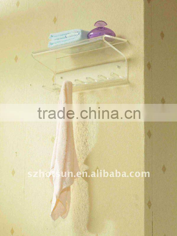 Wholesale clear wall mounted acrylic bathroom shelves