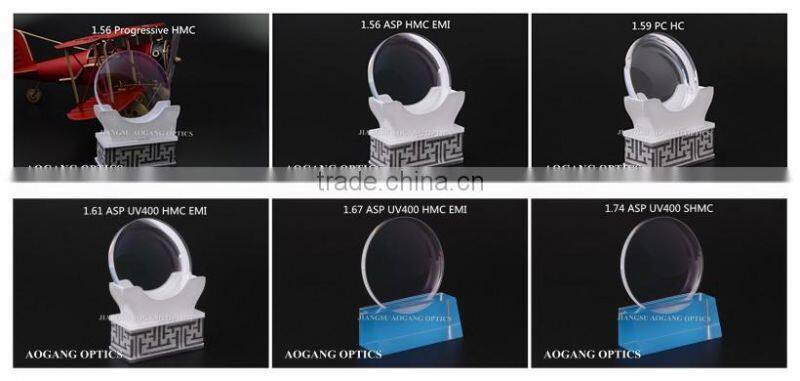 CR39 1.49/1.56/1.59 PC/1.61/1.67/1.74 semi finished spectacle lens
