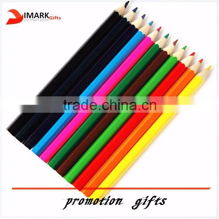 Natural wooden pencil with 12 colors /high quality long color pencil