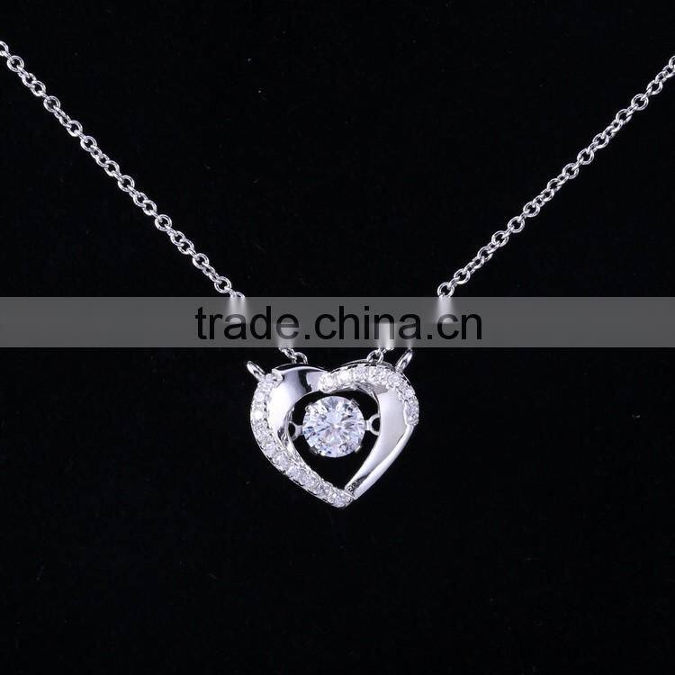 Jewelry manyfacturer Wholesale AAA CZ Diamond 925silver necklace Alloy Pendant Necklaces for gilrs