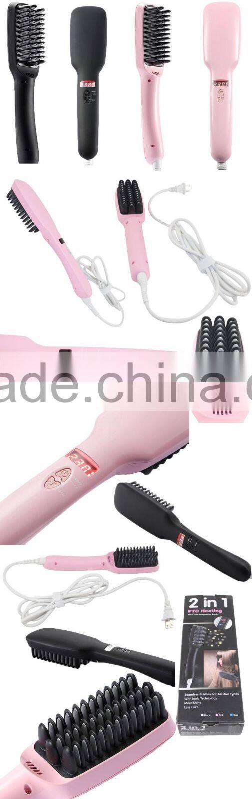 2017 New Arrival Professional Magical Hair Comb Electric Hair Straightener Brush