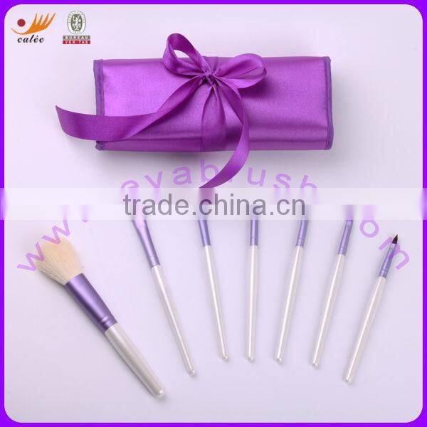 7pcs purple butterfly pouch cosmetic brush kit