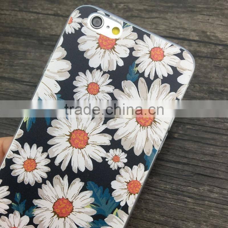 Daisy marble case for iphone 7 plus 3D case,CREATIVE TPU case for iphone7 3D COVER chrysanthemum Case