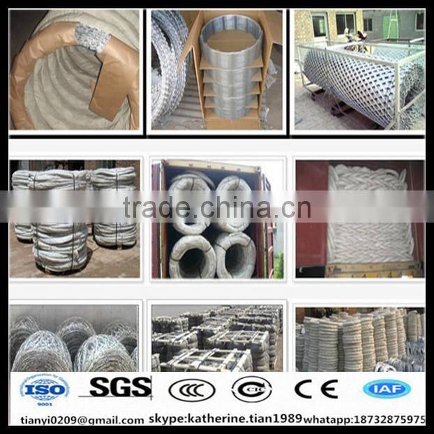 high tensile hot dipped galvanized concertina razor wire sharp blade barbed wire for security fence for sale
