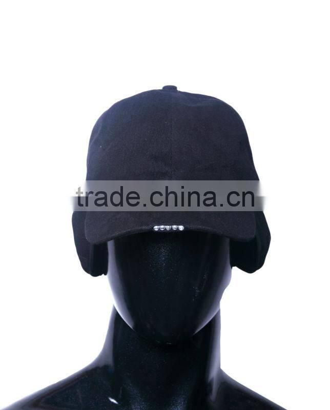 Most popular fashion design high quality earflap deep blue light hunting hat