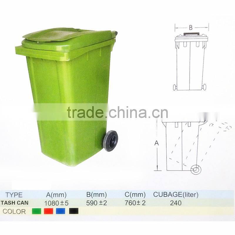 large dustbin plastic open top trash bin