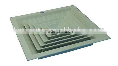 Square air diffuser without grille for outlet air