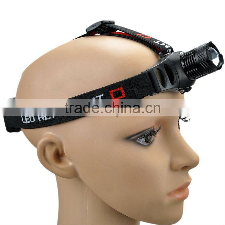AA battery headlight zoom led headlamp aluminium led headlamp