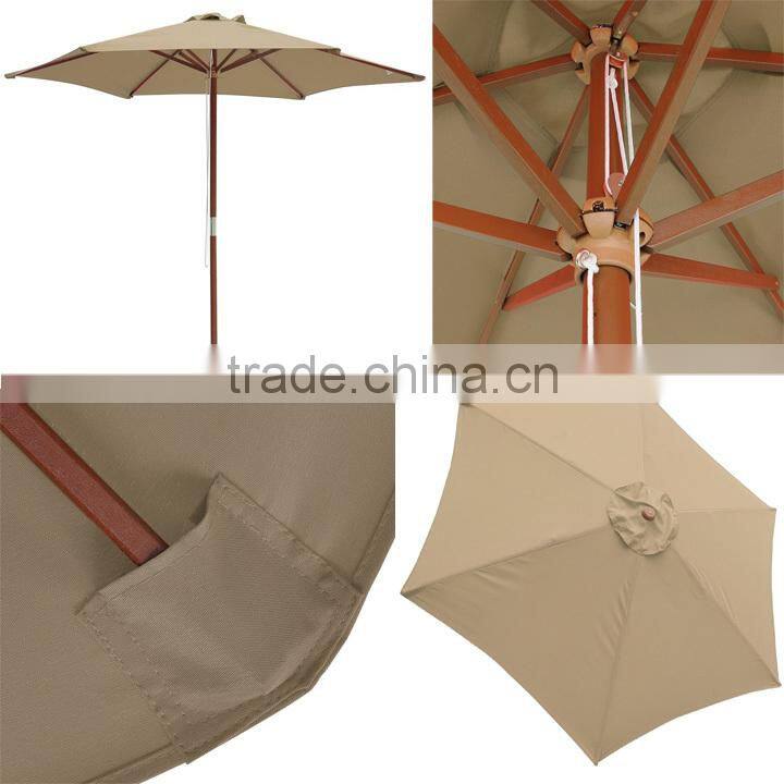 UMB00142 Wood Outdoor Umbrella For Garden