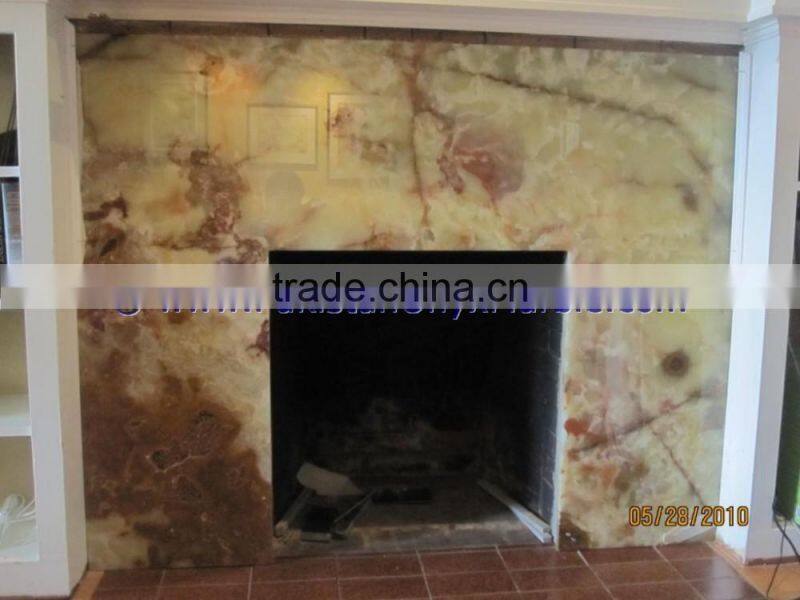 CUSTOM MADE MULTI GREEN ONYX FIREPLACES