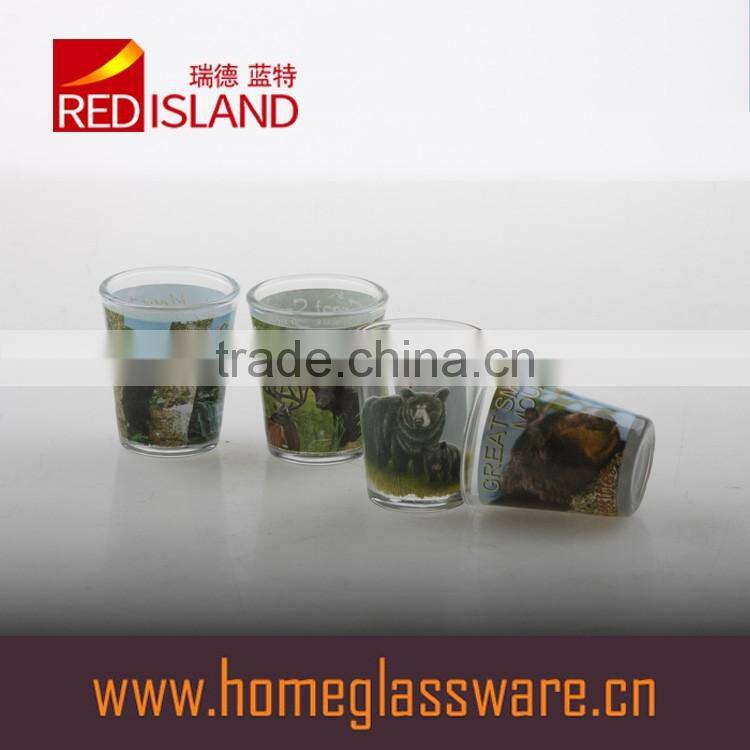 50ml shot glass frosted cup with customized decal printing