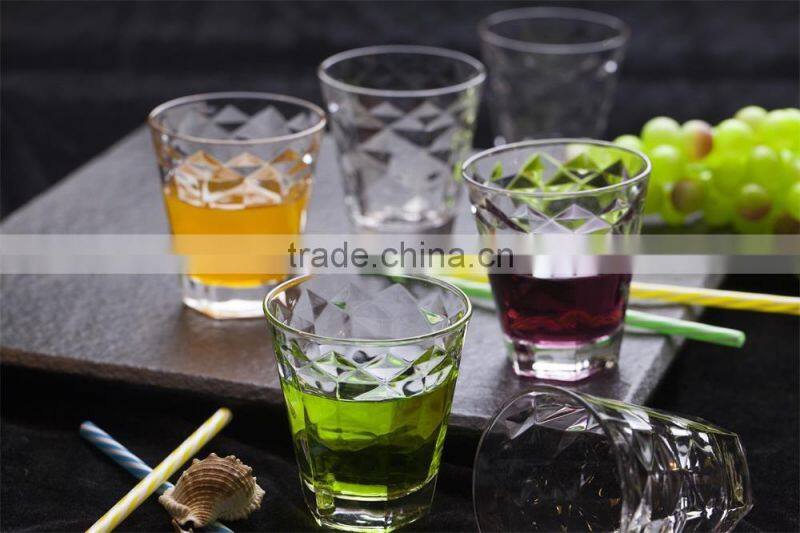 278ml old fashion emboss glass cup glass juice cup
