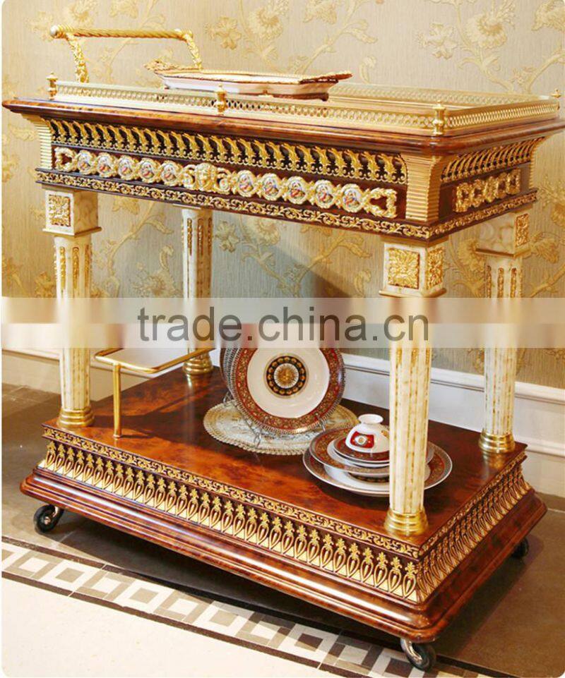 Baroque Style Brass & Porcelain Dining Table, Deluxe Large Round Dining Table for 10 People, Gorgeous Gilded Brass Dining Table