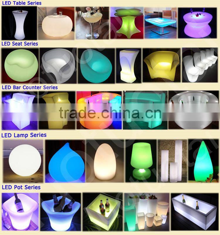 Manufacturer L36.5*W32.5*H27CM leather figure PE ice bucket stand lighted with remote control 16 mix changeable colors