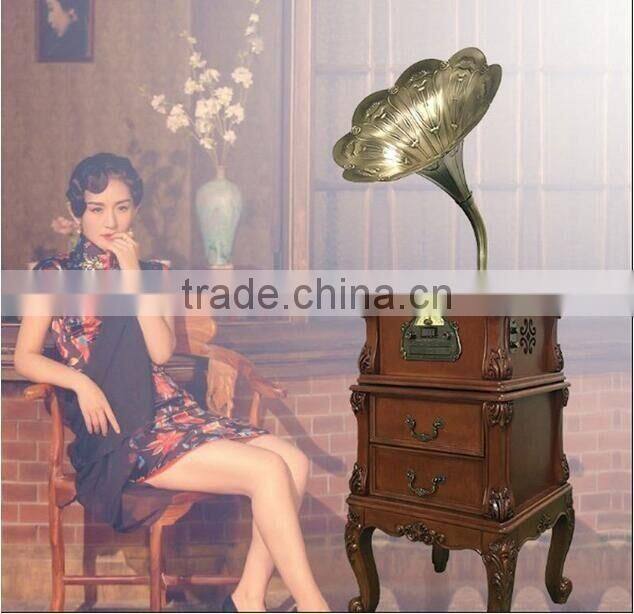 Hot High Quality Classic Wooden Radio Gramophone Luxury Retro Vinyl Phonograph Record Player Wooden Radio Gramophone