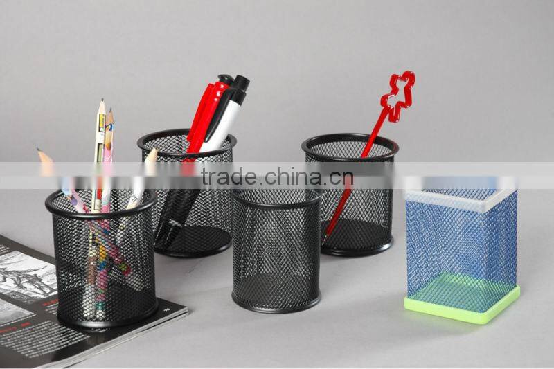 High Quality Single Metal Wire Mesh Round Pen Holder