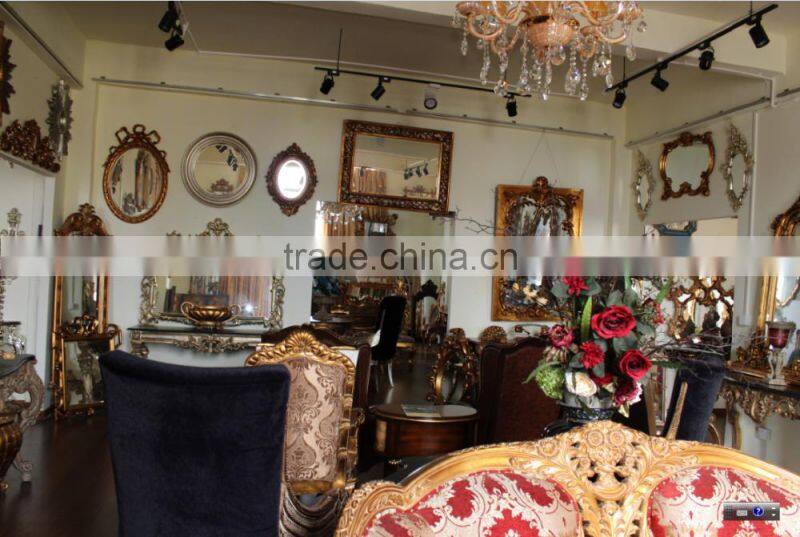 Antique Gold Reproduction Console Table with Mirror
