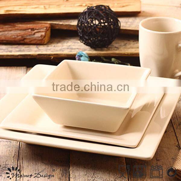 High quality square gray stoneware dinnerware set