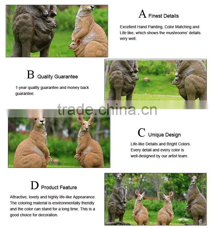 china supplier wholesale fiberglass kangaroo animal resin sculptures