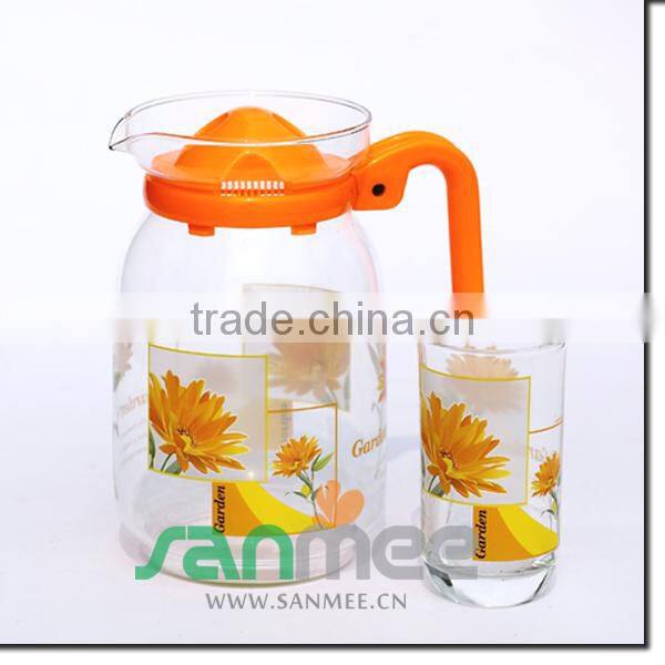 Home Decorative Glass Drinking Sets Big Jar Glass Water Sets