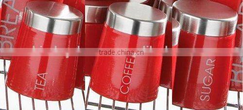 stainless steel lip set 3 pcs Tea Coffee Sugar Canisters