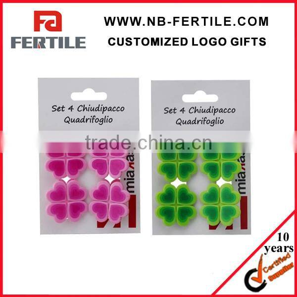 ZZY 215369 4pcs Plastic heart shape binder clip