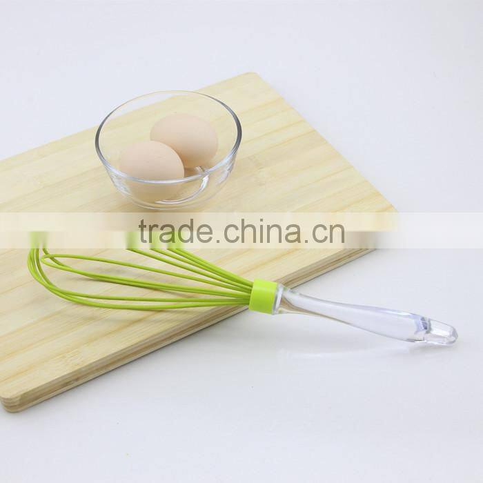 Soft Acrylic Handle Light Green Silicone Egg Whisk