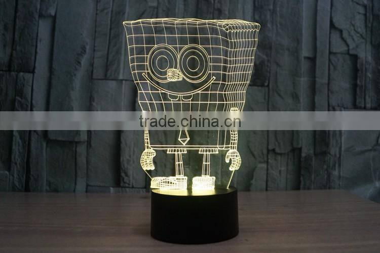 2016 lovely fashionable popular colorful acrylic 3D usb led night light for Christmas gift