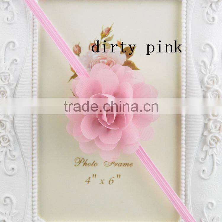 2015 Girl's Head Accessories Turban Headband Baby Flower Elastic Hairband Daisy Flower Lace Headband For Kids