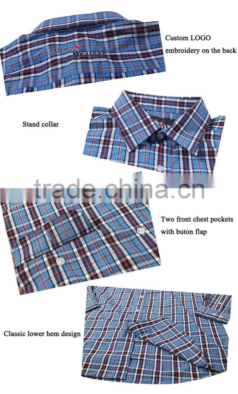 Wholesale Manufacture 100% Cottton Grid Shirt