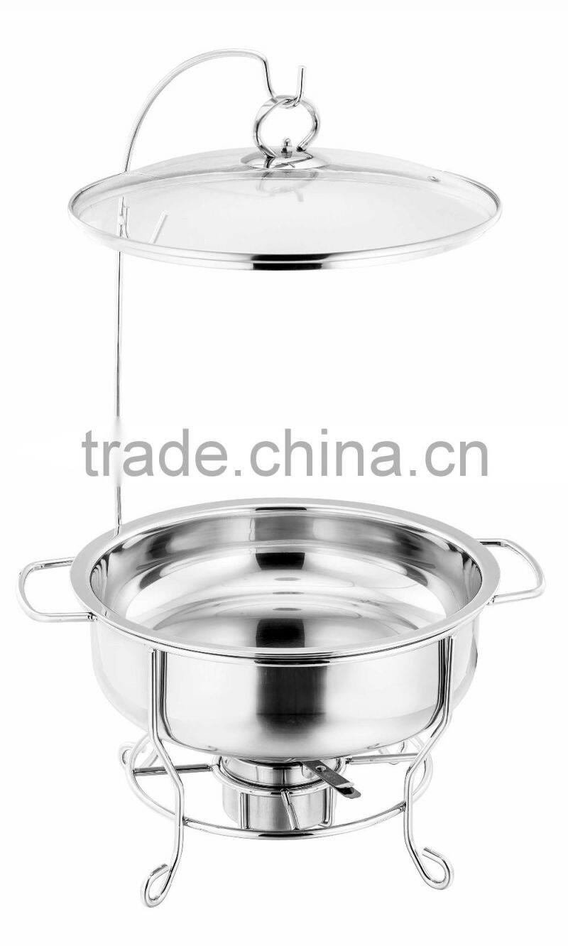 8L Wholesale european style stainless steel alcohol rechaud, chafing dish
