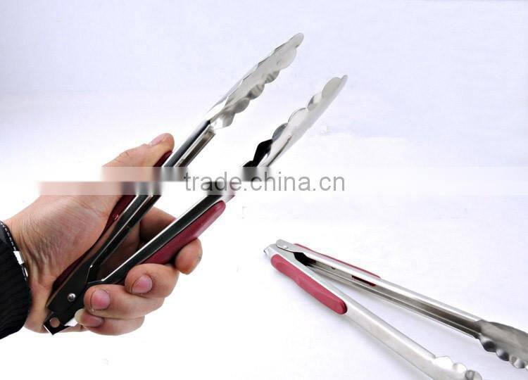 Kitchen food tong heat resistant stainless steel tongs for barbecue