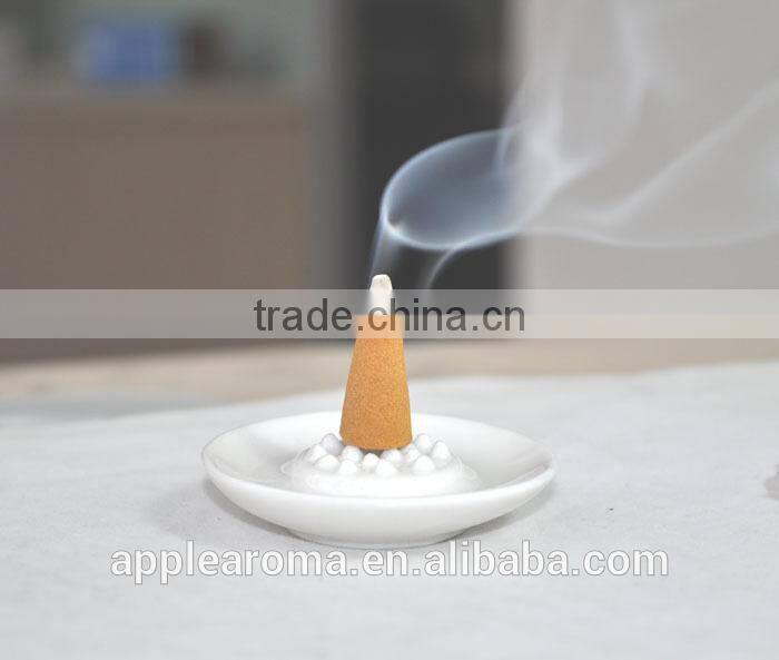 Raw/Scented/Fragrance Incense Cones in PVC box with ceramic holder