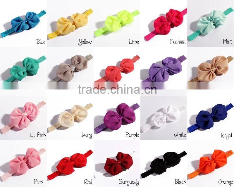 fabric handmade bow hair band for kid's hair accessories