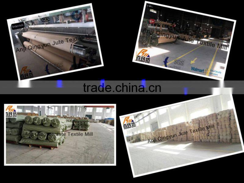 fashion wired jute fabric roll with lace eco-friendly QY 50x50