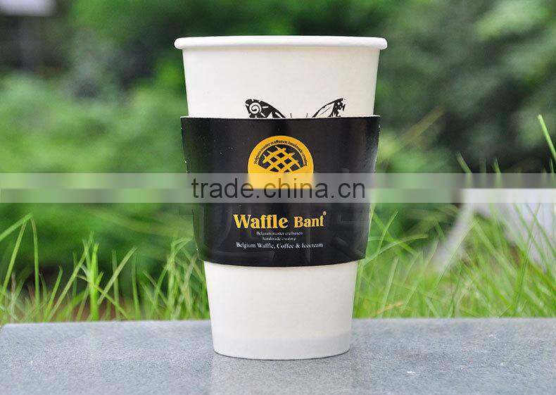 disposable printed tea heat resistance cup sleeve custom printed paper sleeves