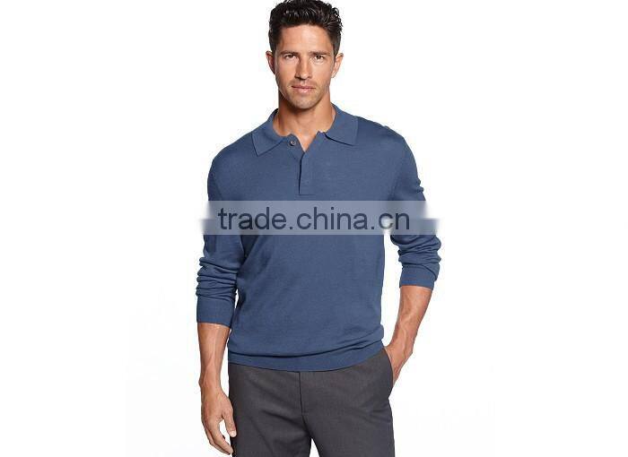 Big and Tall Merino-Blend Polo Sweater