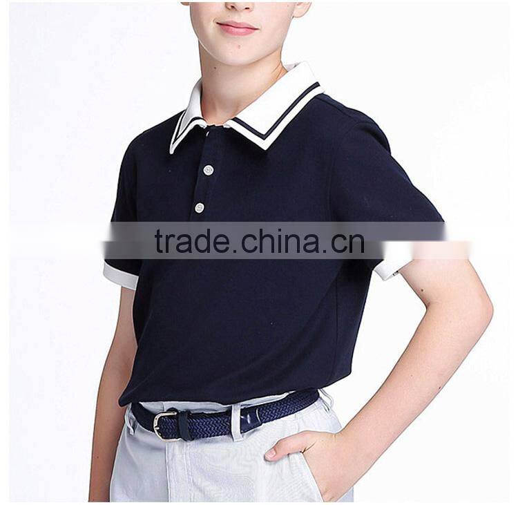 British student boys T-shirt polo shirt, V collar college, short sleeved Sweat can custom