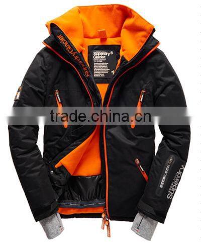 2015 men ski jacket with detach hood and snowcatcher (SIMI1501)