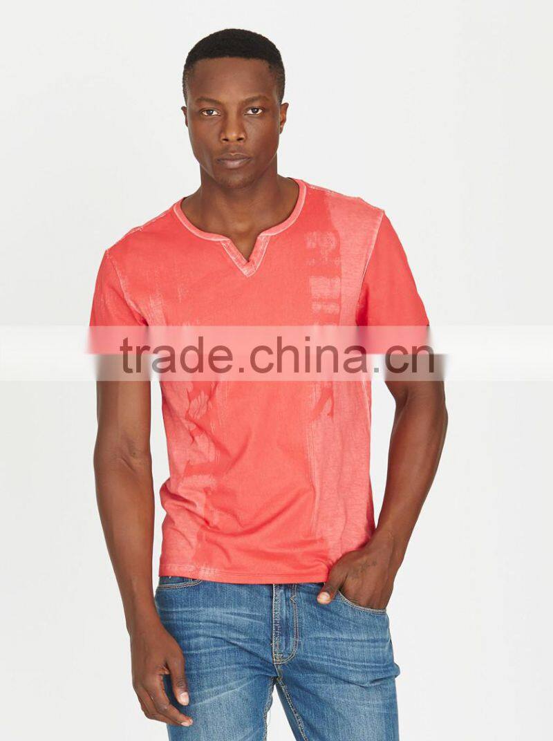 MGOO Custom Your Own Logo V Neck Short Sleeve T shirts Mens Tie Dying T Shirts