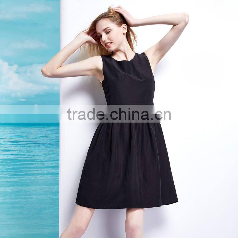 elegant sleeveless black dress women ladies summer casual dress