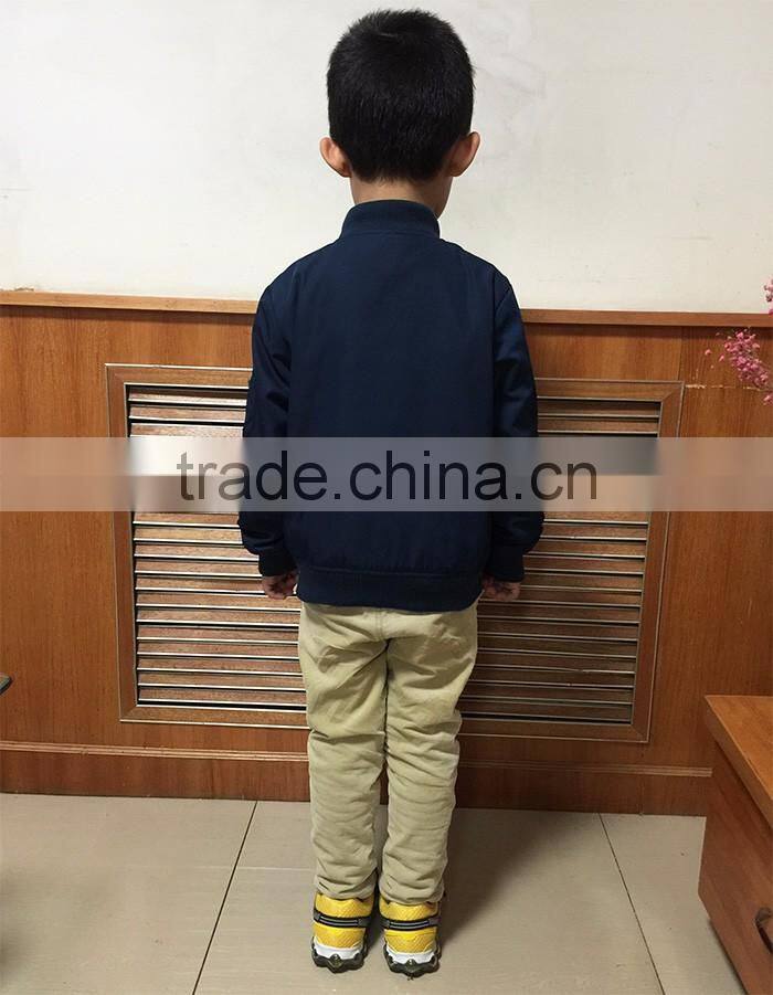 Custom Wholesale Plain Zip Front Bomber Jacket For Children