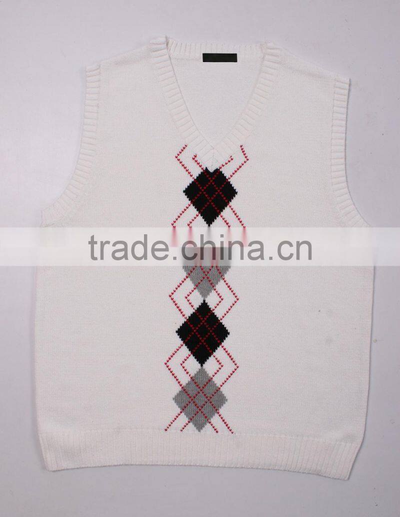 Sleeveless Argyle Top Brand Sweaters Vest For Men