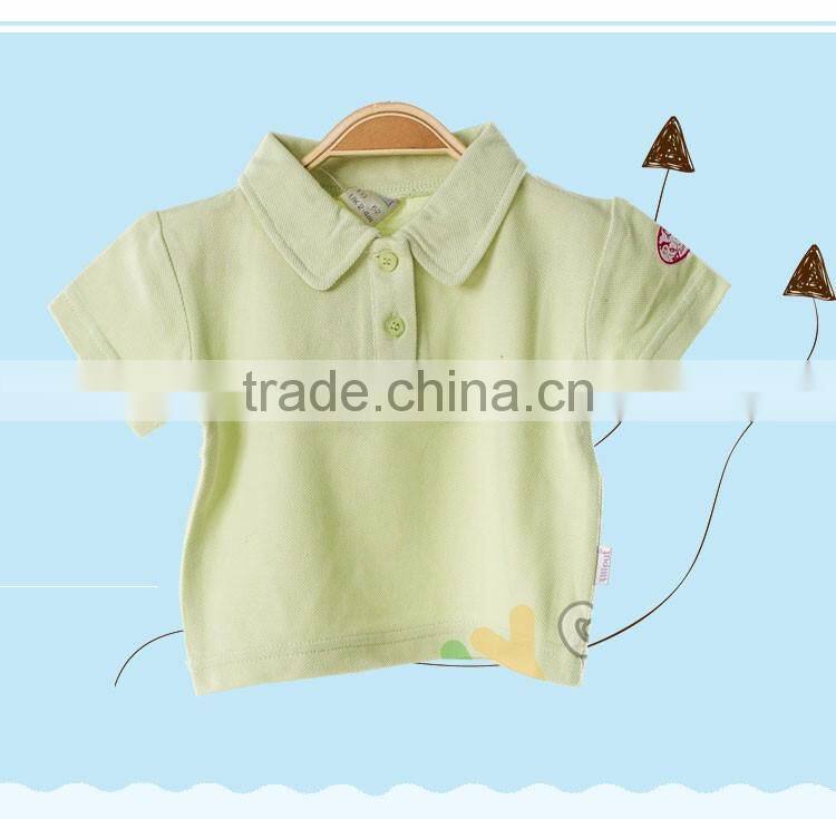 Short sleeve fancy green polo baby boy shirt